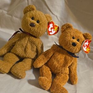 Ty Plush Bears in Warm Brown Shades